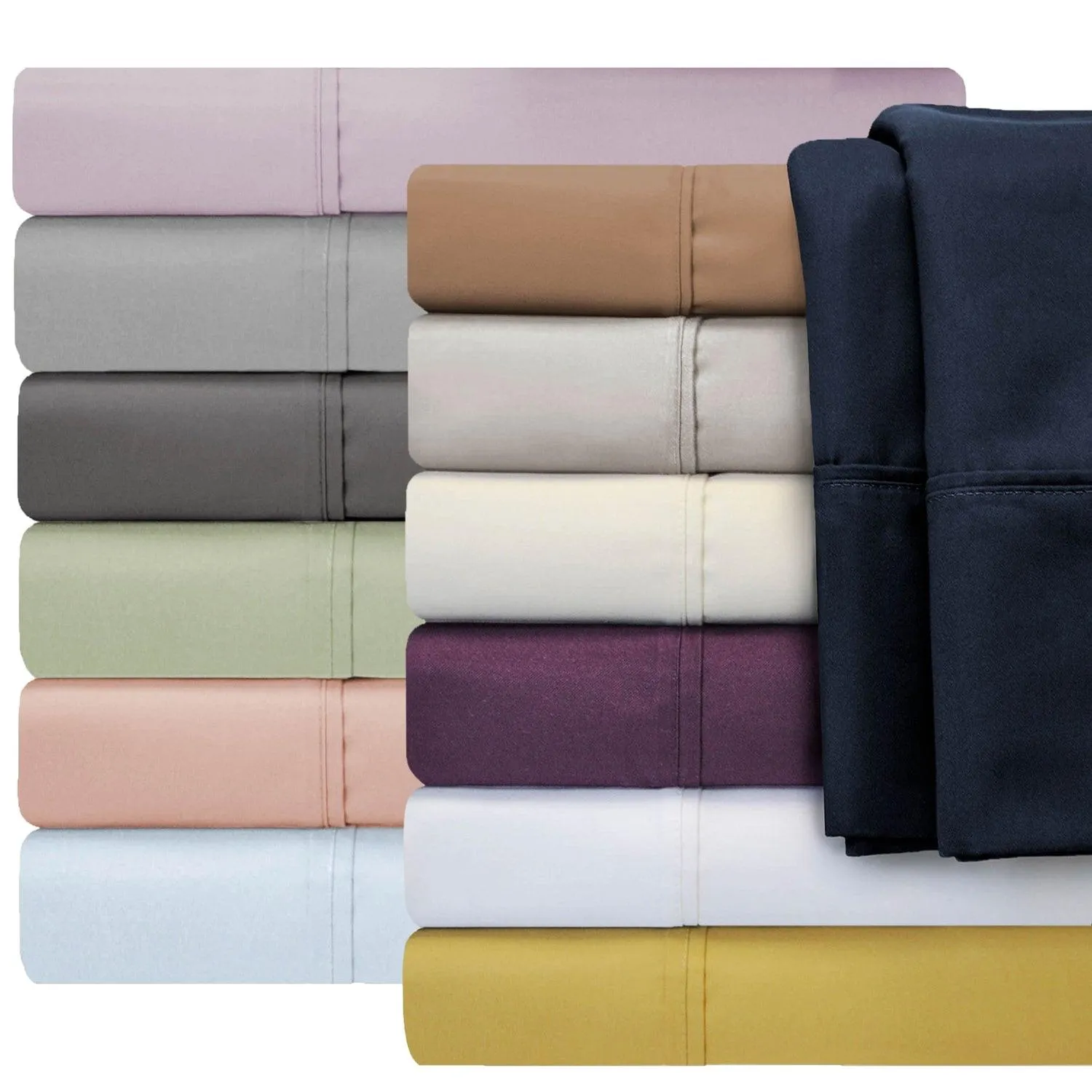 1000 Thread Count Cotton Blend Solid Deep Pocket Bed Sheet Set