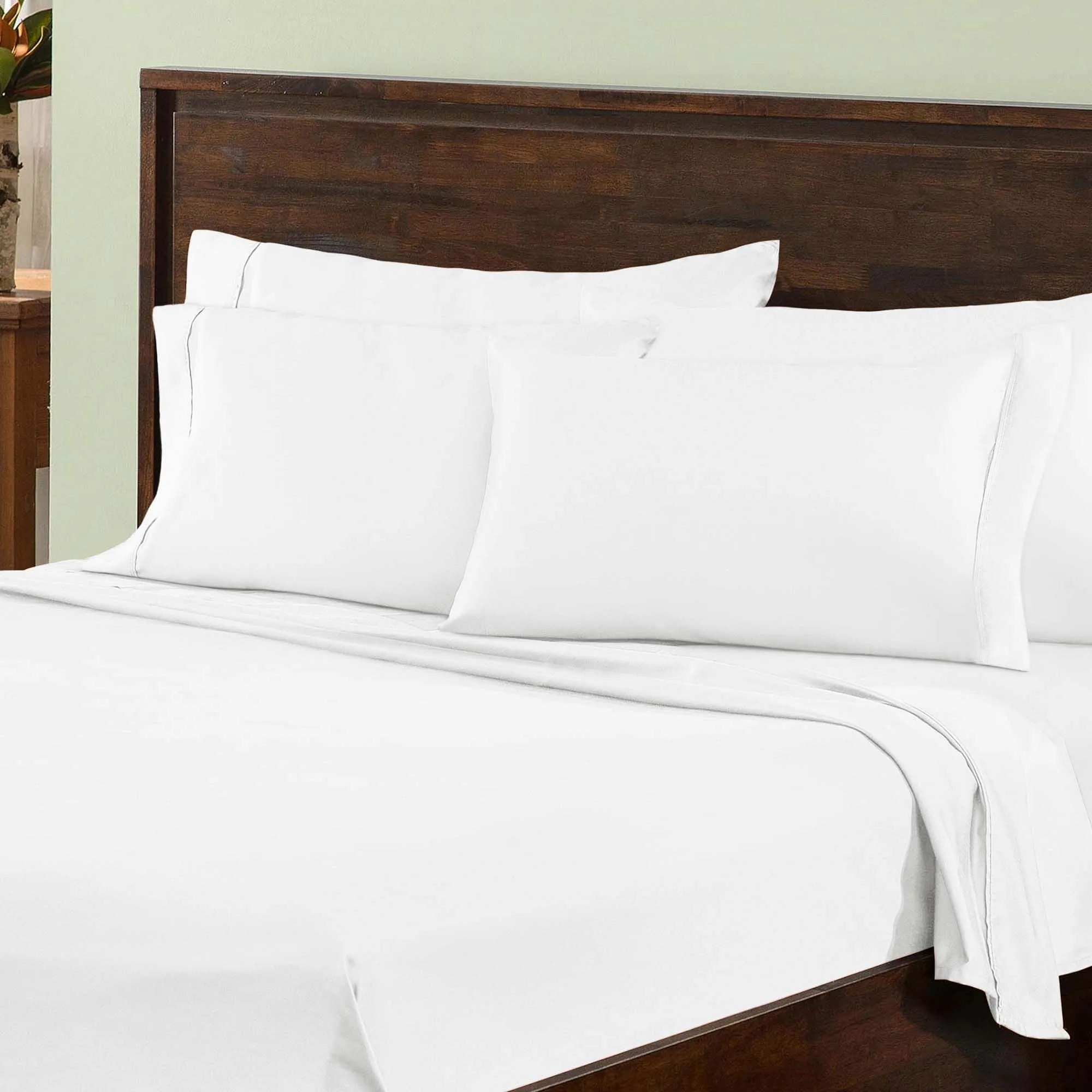 1000 Thread Count Cotton Blend Solid Deep Pocket Bed Sheet Set