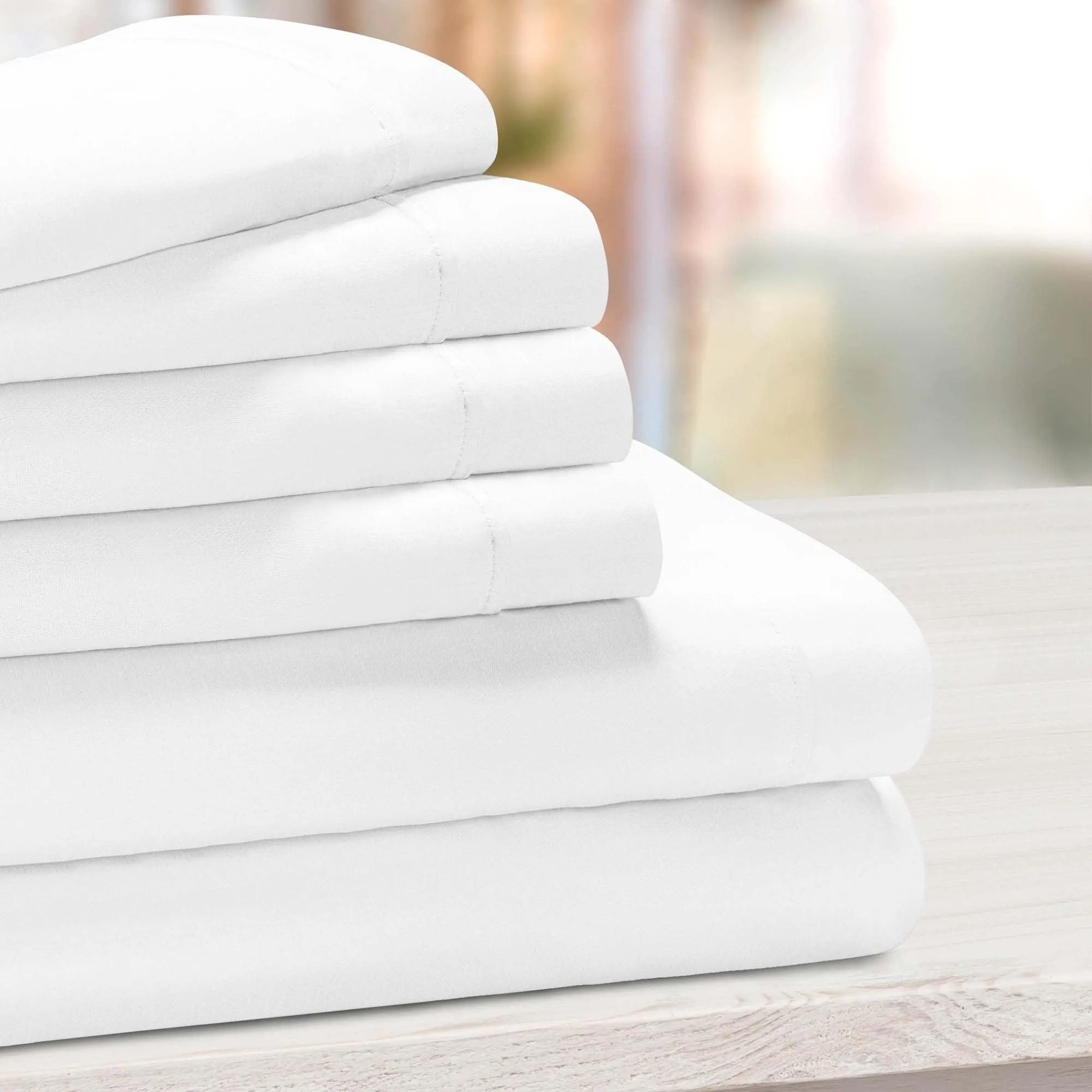 1000 Thread Count Cotton Blend Solid Deep Pocket Bed Sheet Set