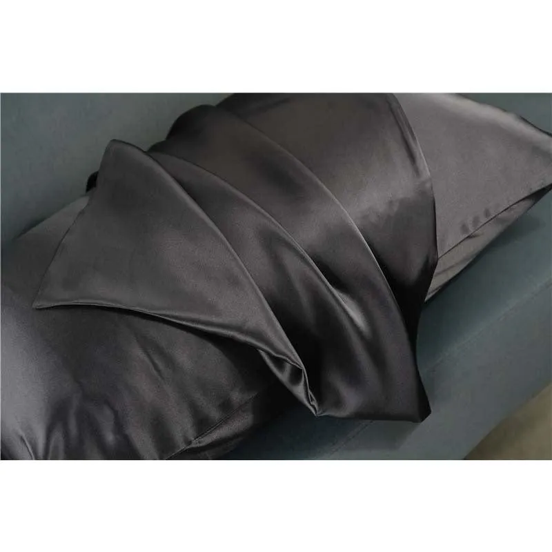 19 Momme silk pillowcase - Envelope - Queen - Dark Grey