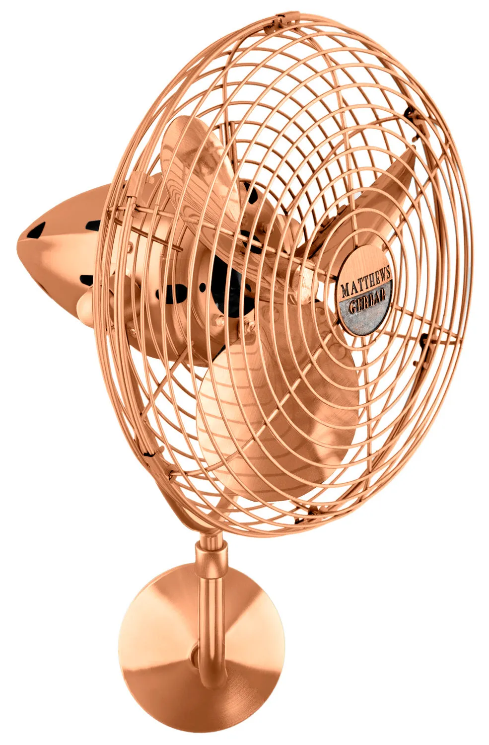 19" Wall Fan from the Bruna Parede Collection in Brushed Copper Finish by Matthews Fan Company