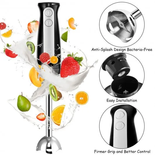 2 Speed 600 W 4 in 1 Electric Immersion Hand Blender-Black