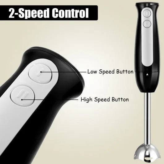 2 Speed 600 W 4 in 1 Electric Immersion Hand Blender-Black