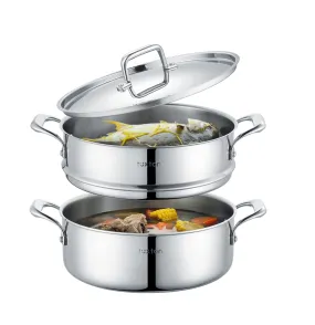 316 Series - 6.5qt Triply Surgical Stainless Steel Steamer Set | Sustainable