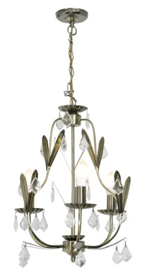 3Lt Chandelier 375Mm Antique Brass