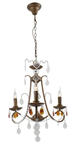 3Lt Chandelier 560Mm Antique Brown