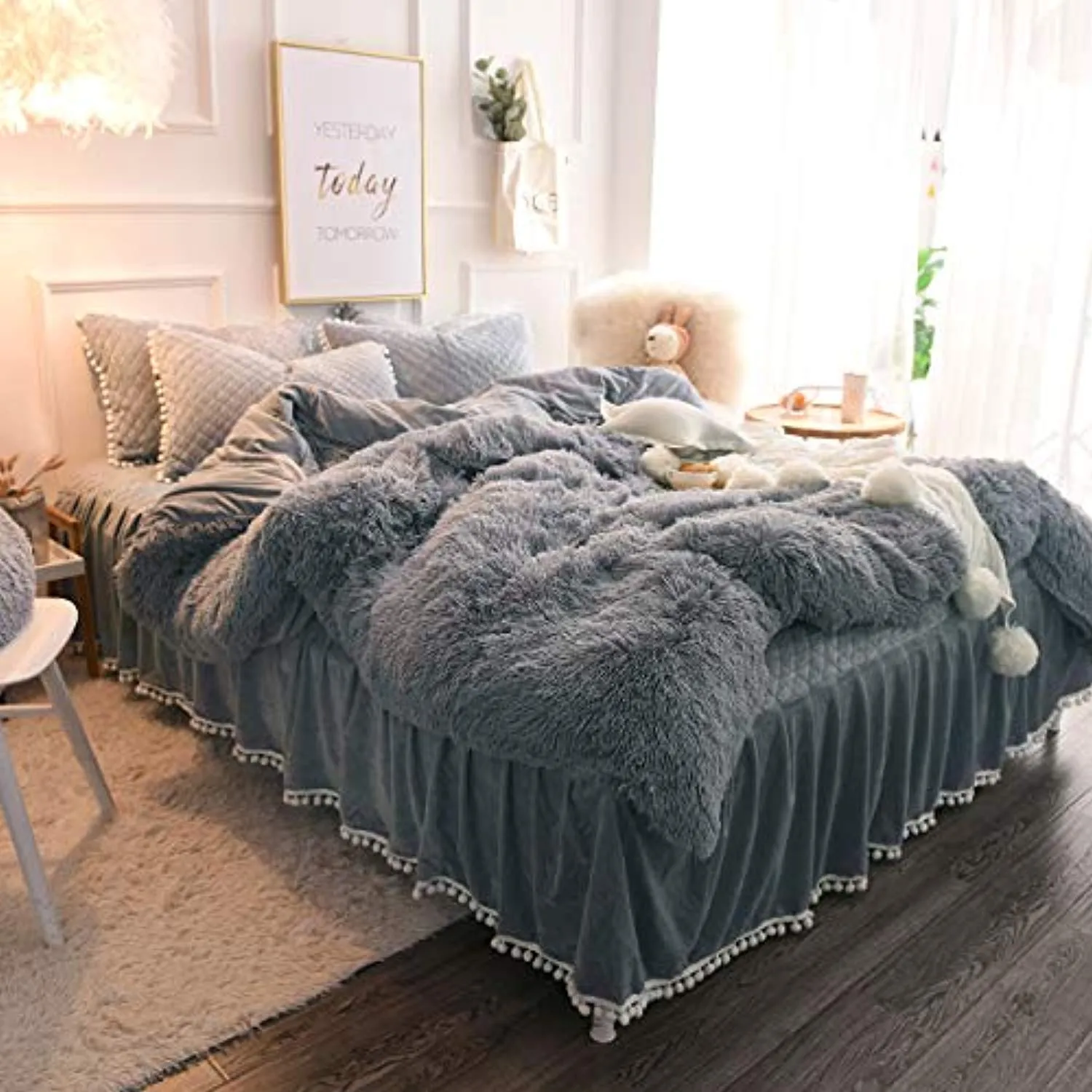 3pc Luxury Plush Shaggy Duvet Cover Set