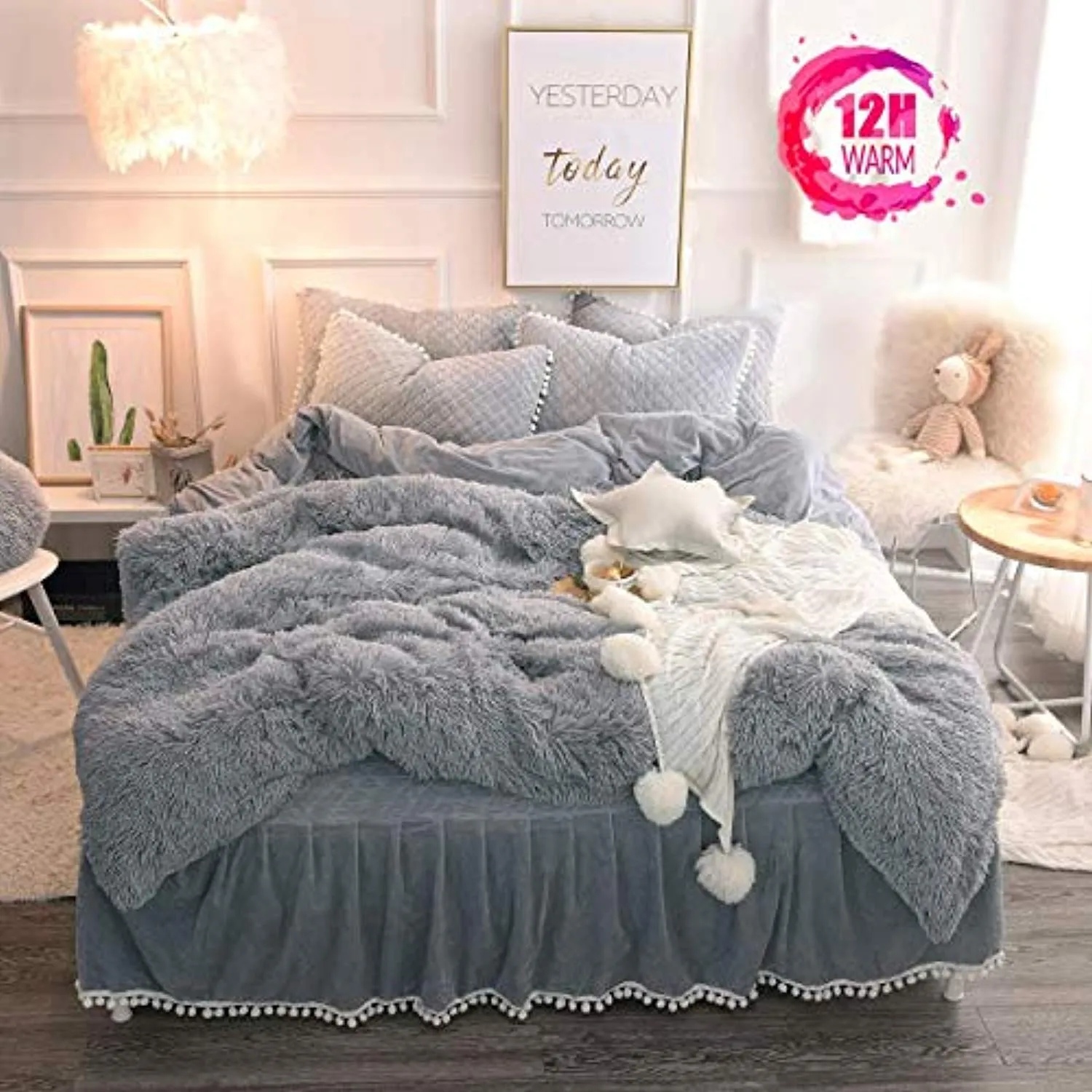 3pc Luxury Plush Shaggy Duvet Cover Set