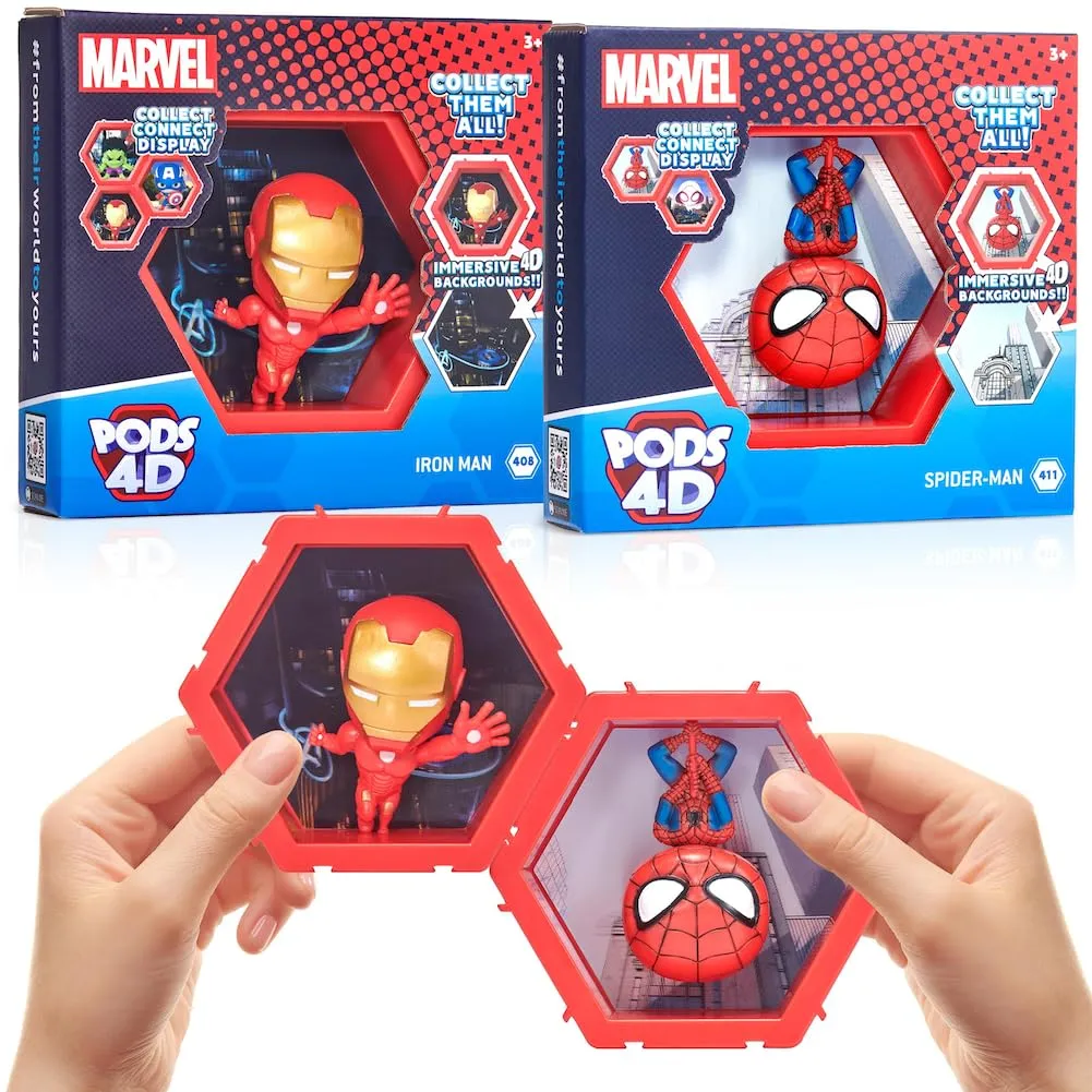 4d Marvel - Spiderman & Iron Man (2 Pack) - Unique Connectable & Collectable