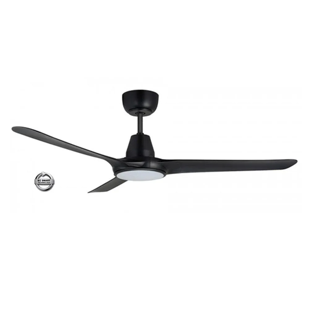 50" Spyda EC Ceiling Fan Matt Black, Satin White with Light SPYEC1253-L Ventair