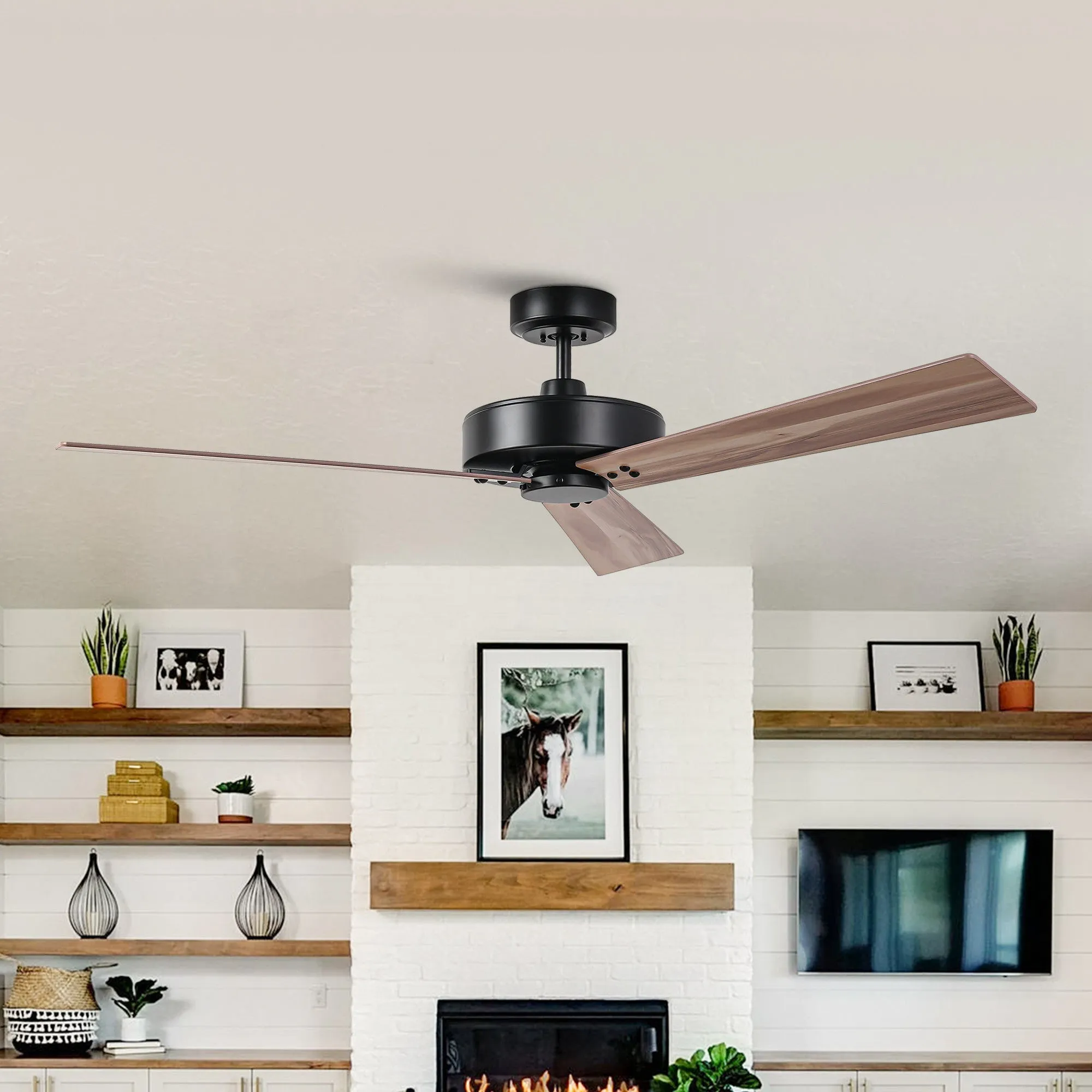 52" Wall Control 4 Speed Ceiling Fan