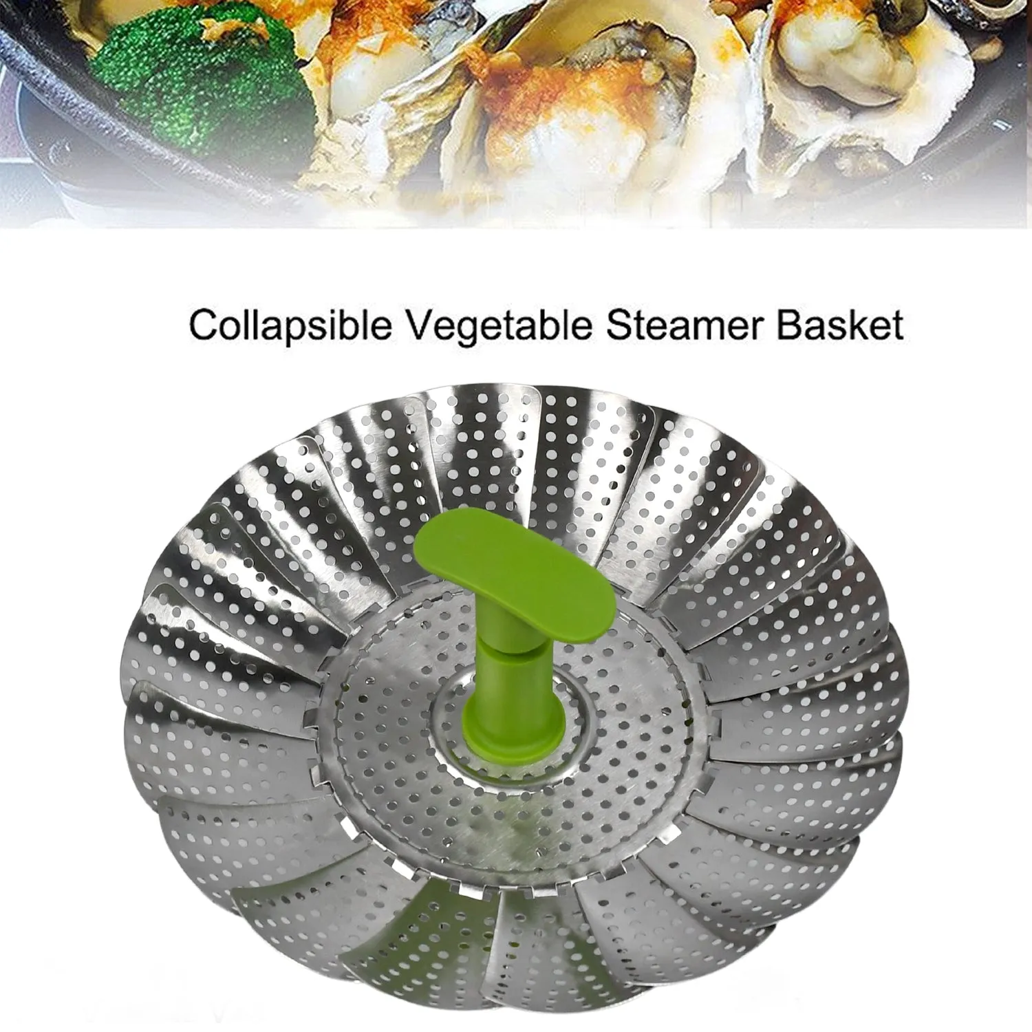 5350 Steel Vegetable Steamer Unique Design Foldable Steamer For Fish Seafood Cooking