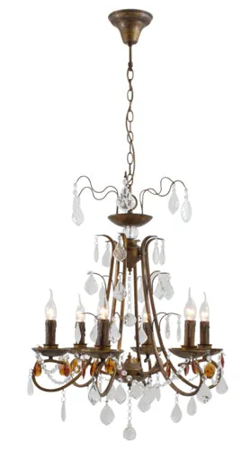 6Lt Chandelier 620Mm Antique Brown