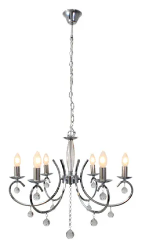 6Lt Chandelier 620Mm Chrome