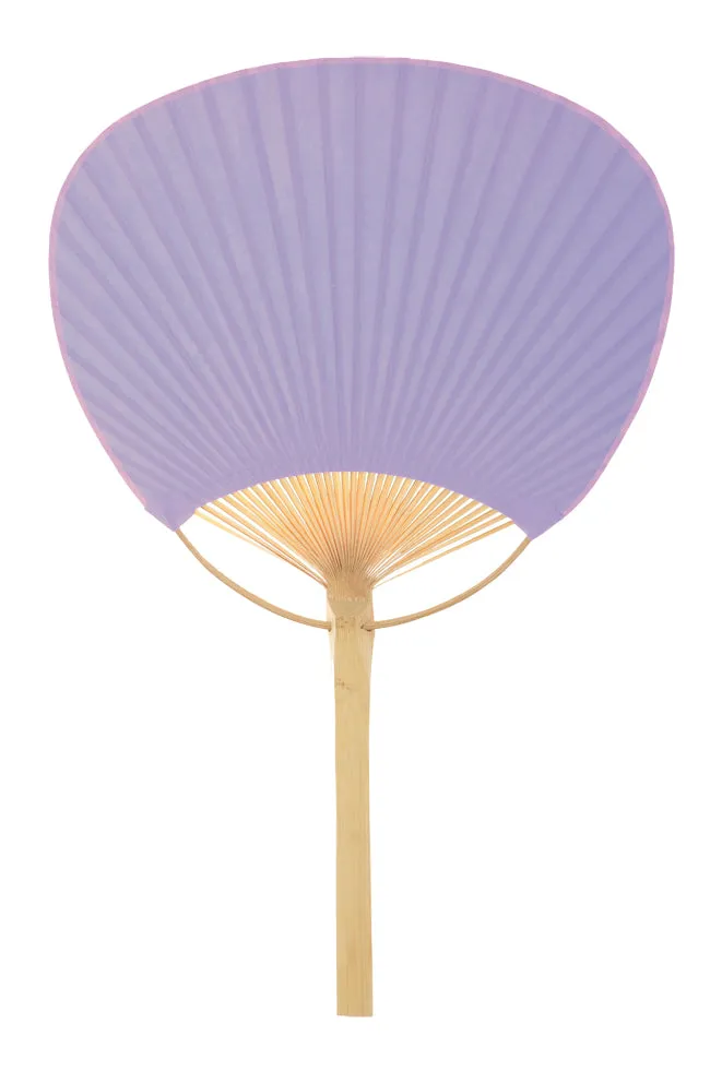 9" Lavender Paddle Paper Hand Fans for Weddings (10 Pack)