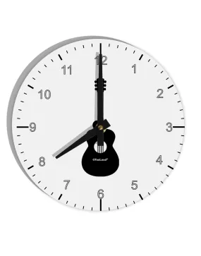 Acoustic Guitar Cool Musician 10 InchRound Wall Clock with Numbers by TooLoud