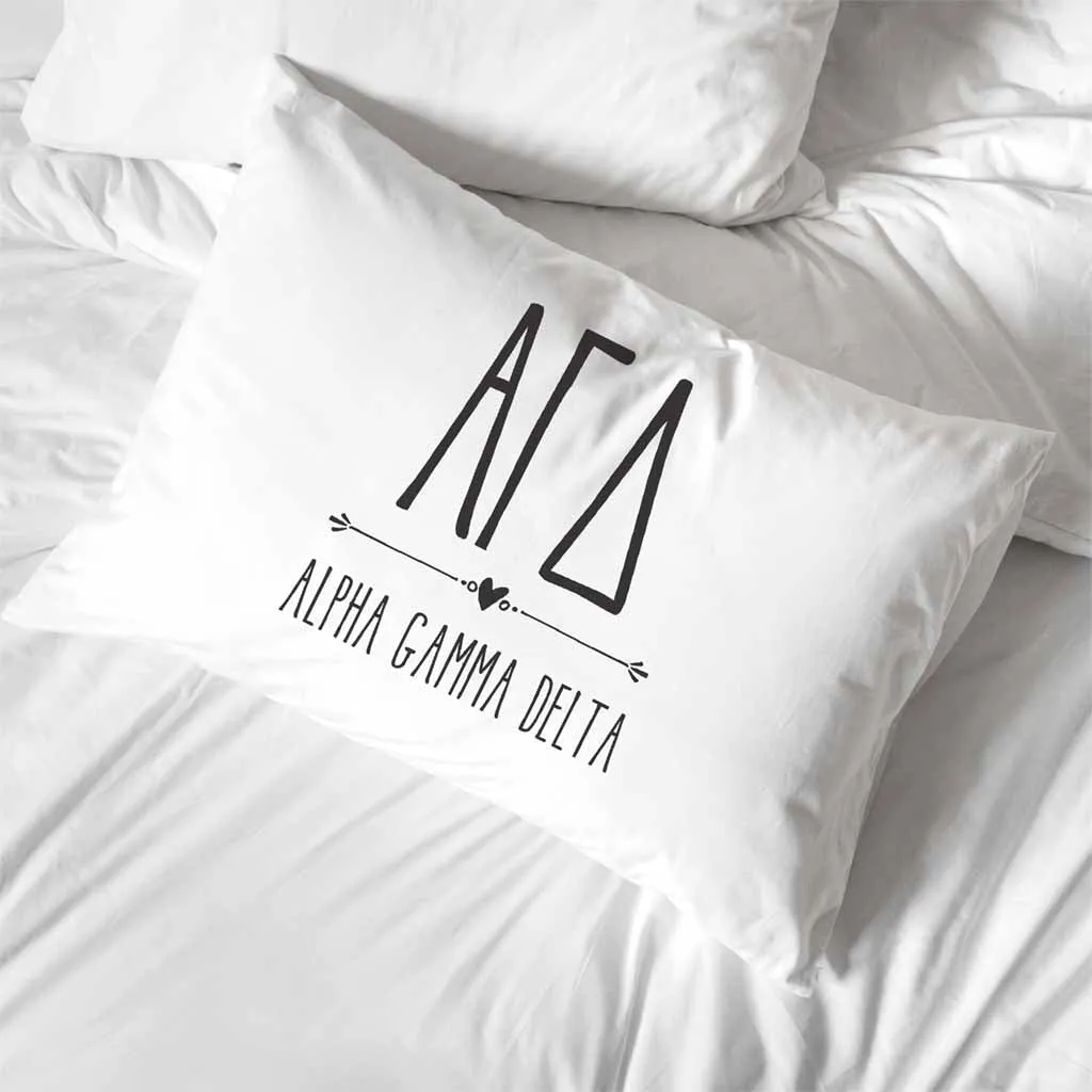 Alpha Gamma Delta Boho Greek Letters and Name Pillowcase