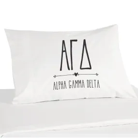 Alpha Gamma Delta Boho Greek Letters and Name Pillowcase