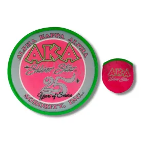 Alpha Kappa Alpha AKA Silver Star Collapsible Pop Up Nylon Fan