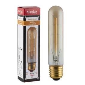 Amber CB Filament Tubular E27 40w Hairpin Cage