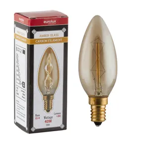 Amber CB Filament ZigZag Candle E14 40w