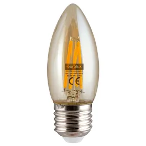 Amber LED Filament Candle E27 4w