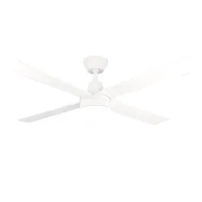 Arlec 120cm White 4 Blade AC Ceiling Fan With Light & LCD Remote