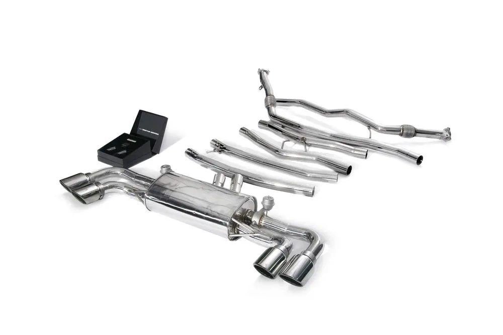 ARMYTRIX Stainless Steel Valvetronic Catback Exhaust System Quad Chrome Silver Tips Porsche Cayenne S 2.9L V6 TT 2019-2020