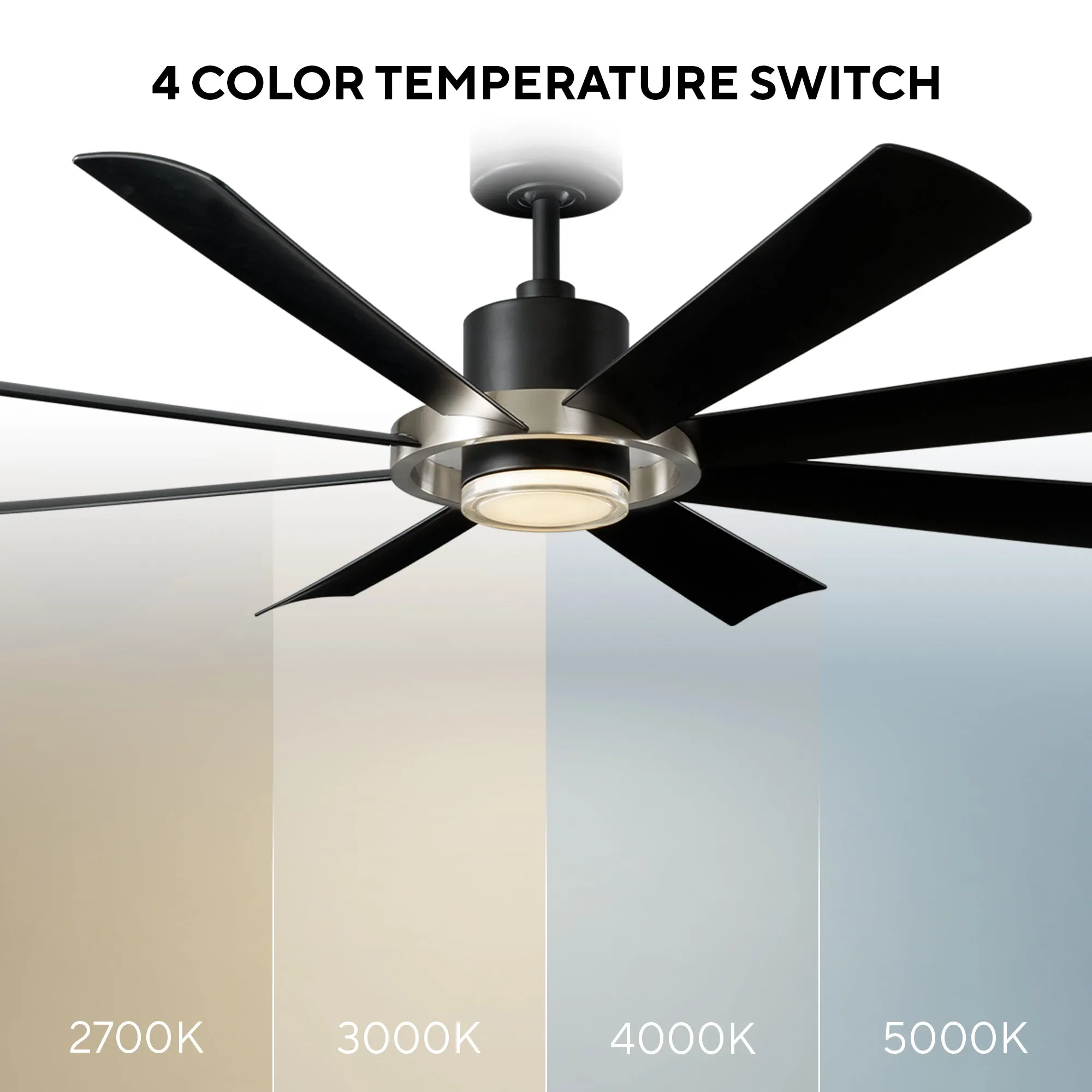 Aura Indoor/Outdoor 8-Blade 60" LED Smart Ceiling Fan