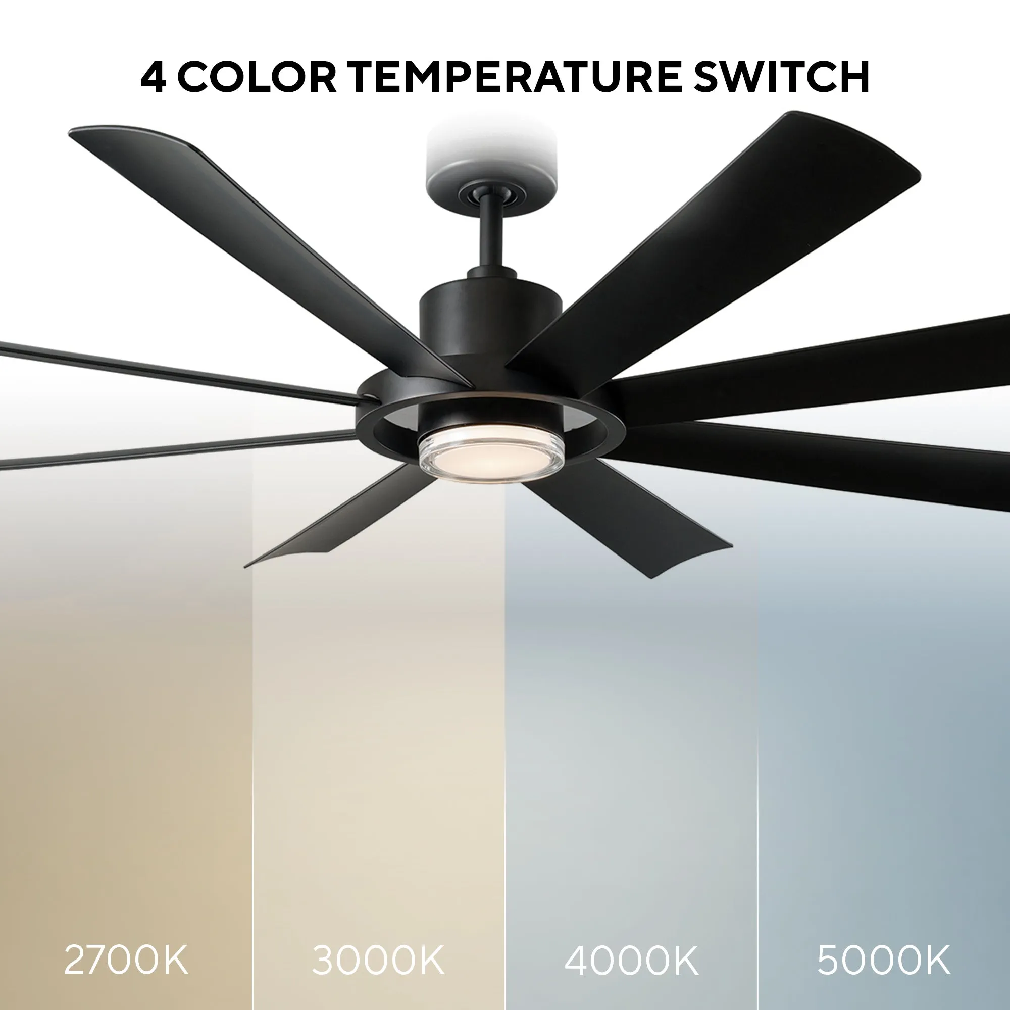 Aura Indoor/Outdoor 8-Blade 60" LED Smart Ceiling Fan