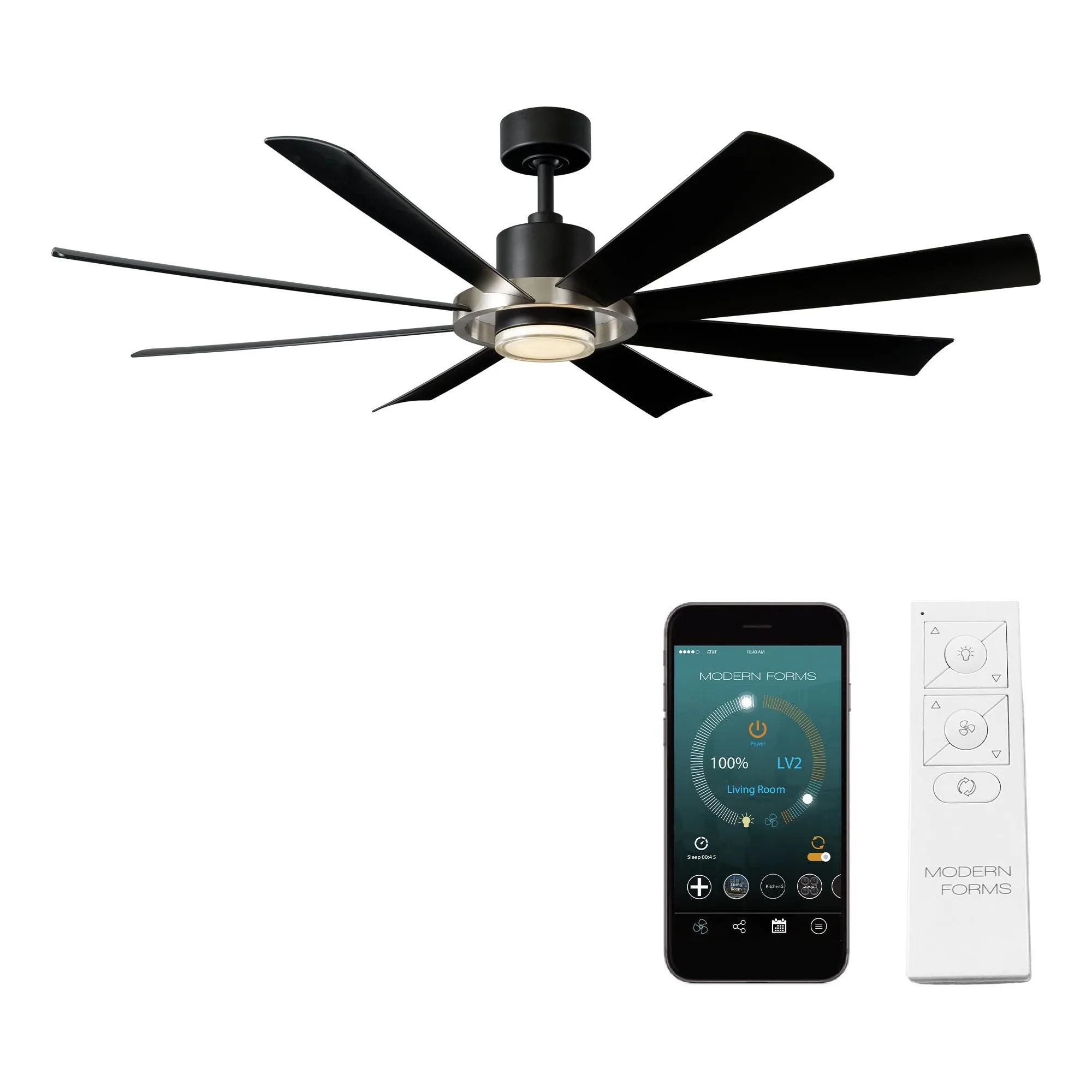 Aura Indoor/Outdoor 8-Blade 60" LED Smart Ceiling Fan