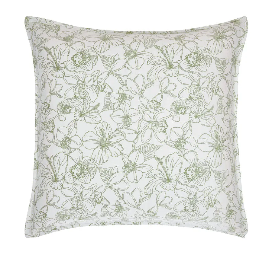 Aviary European Pillowcase Green