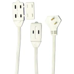 Axis 45503 2-Prong 3-Outlet Wall Hugger Indoor Extension Cord, 6ft