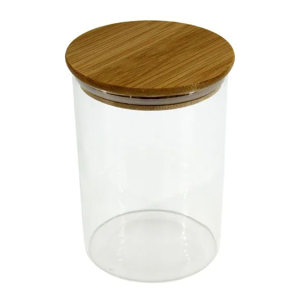 Bamboo Glass Jars Round 700ml