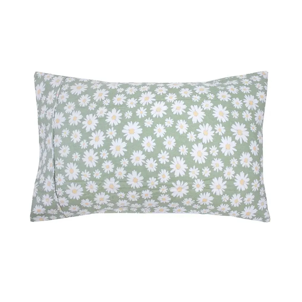 Bambury | Flannelette Sheet Set - Daisy Sage