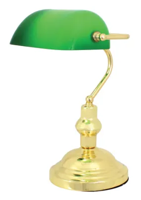 Bankers Table Light 230mm Polished Brass