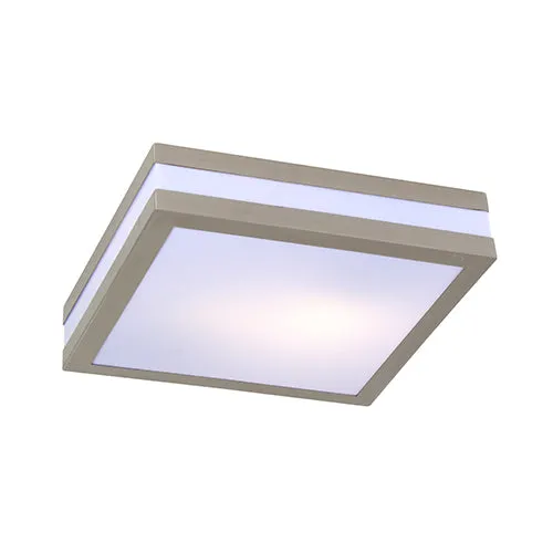 Bathroom Square C/Light 285mm S/Steel