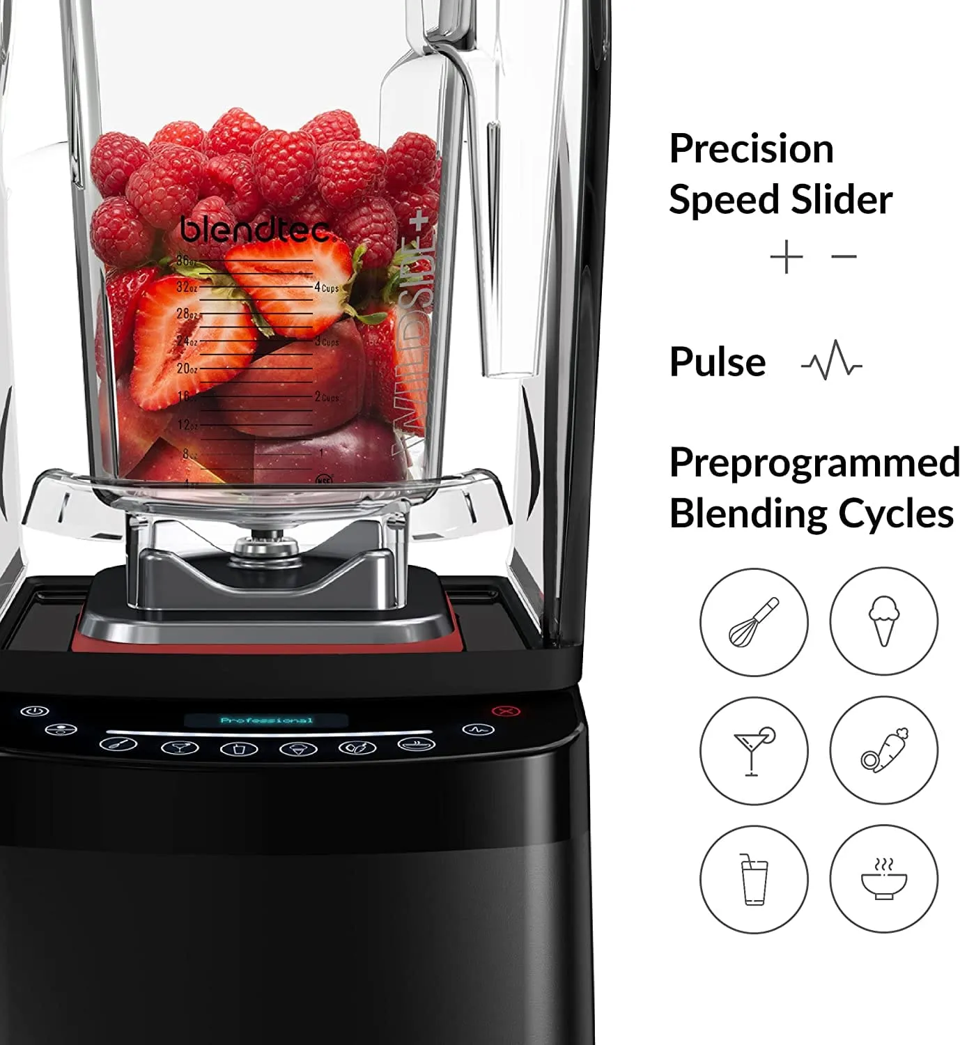 Blendtec Professional 800 Stealth WildSide  Blender, Black - Certified Refurbished