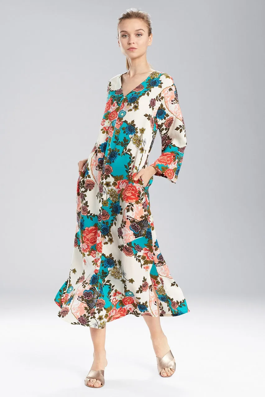 Blossoming Fans Zip Caftan