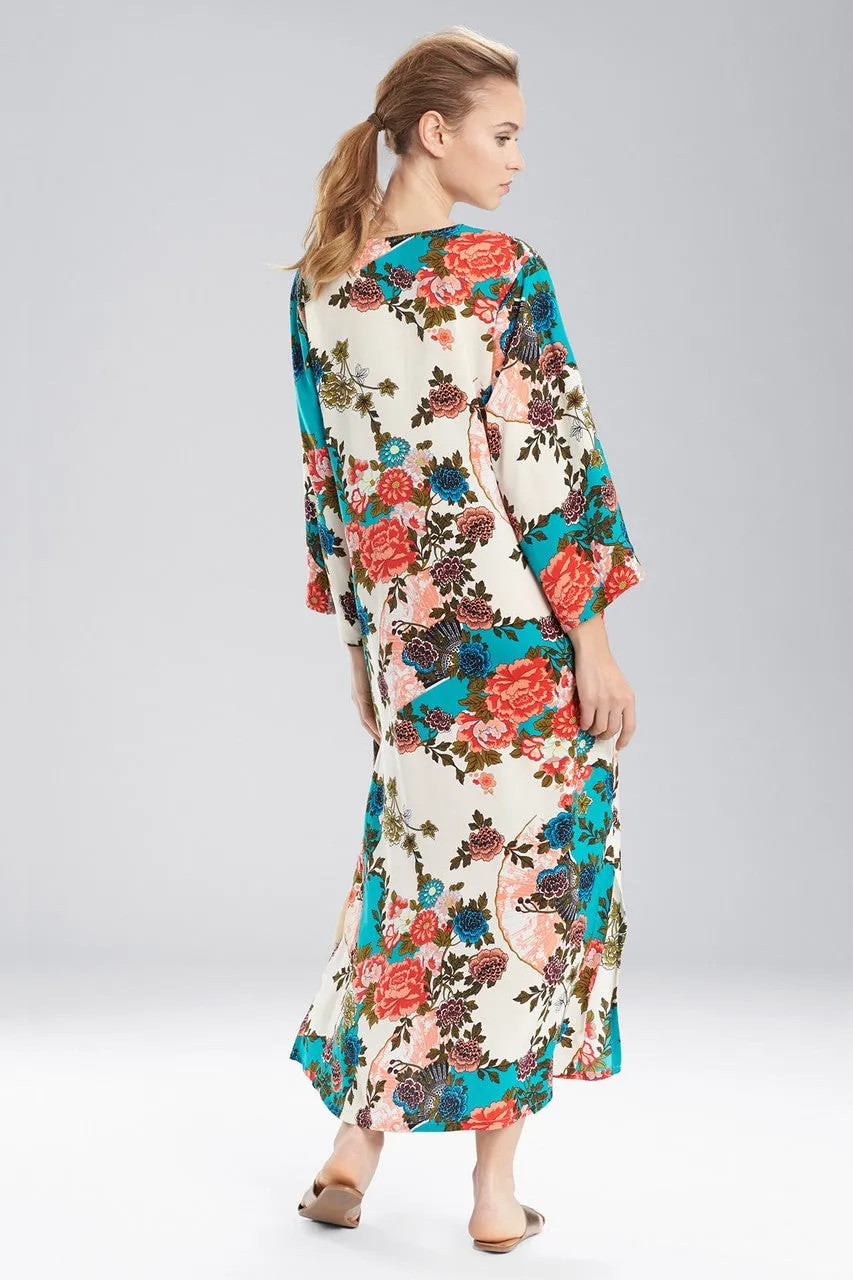 Blossoming Fans Zip Caftan