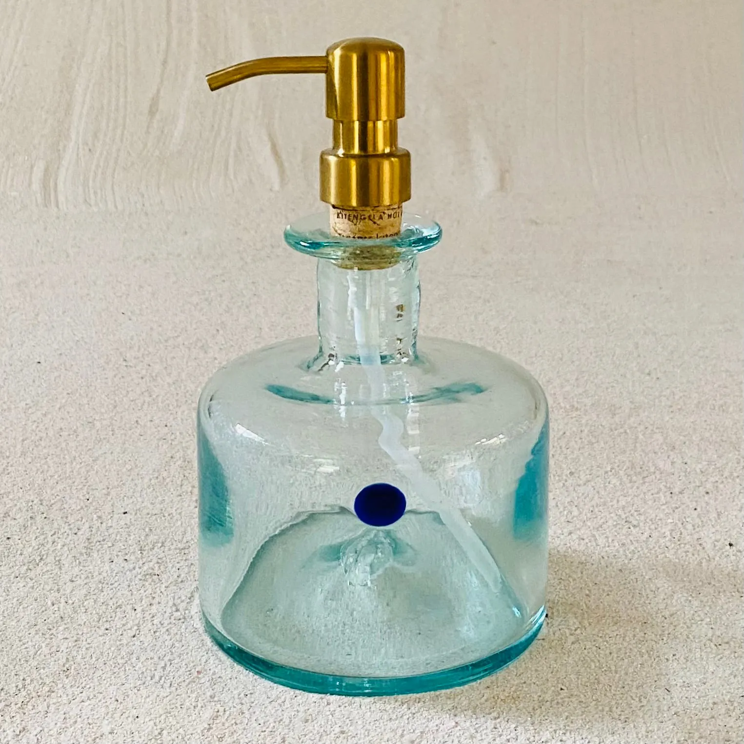 Blown glass - bottle with dispenser top