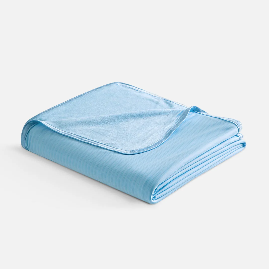 Blue Stripe Cooling Blanket ＆ Blue Pillowcase Bundle