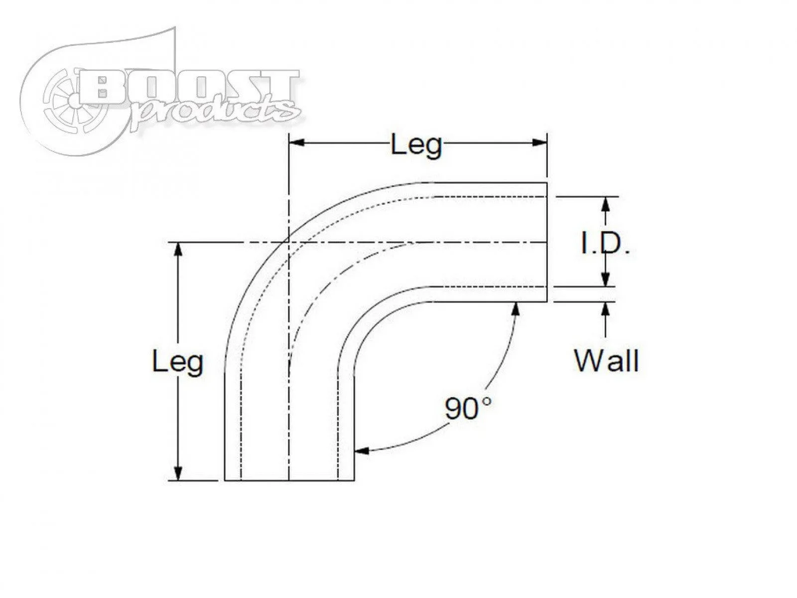 BOOST Products Silicone Elbow 90 Degrees, 83mm (3-1/4") ID, Black