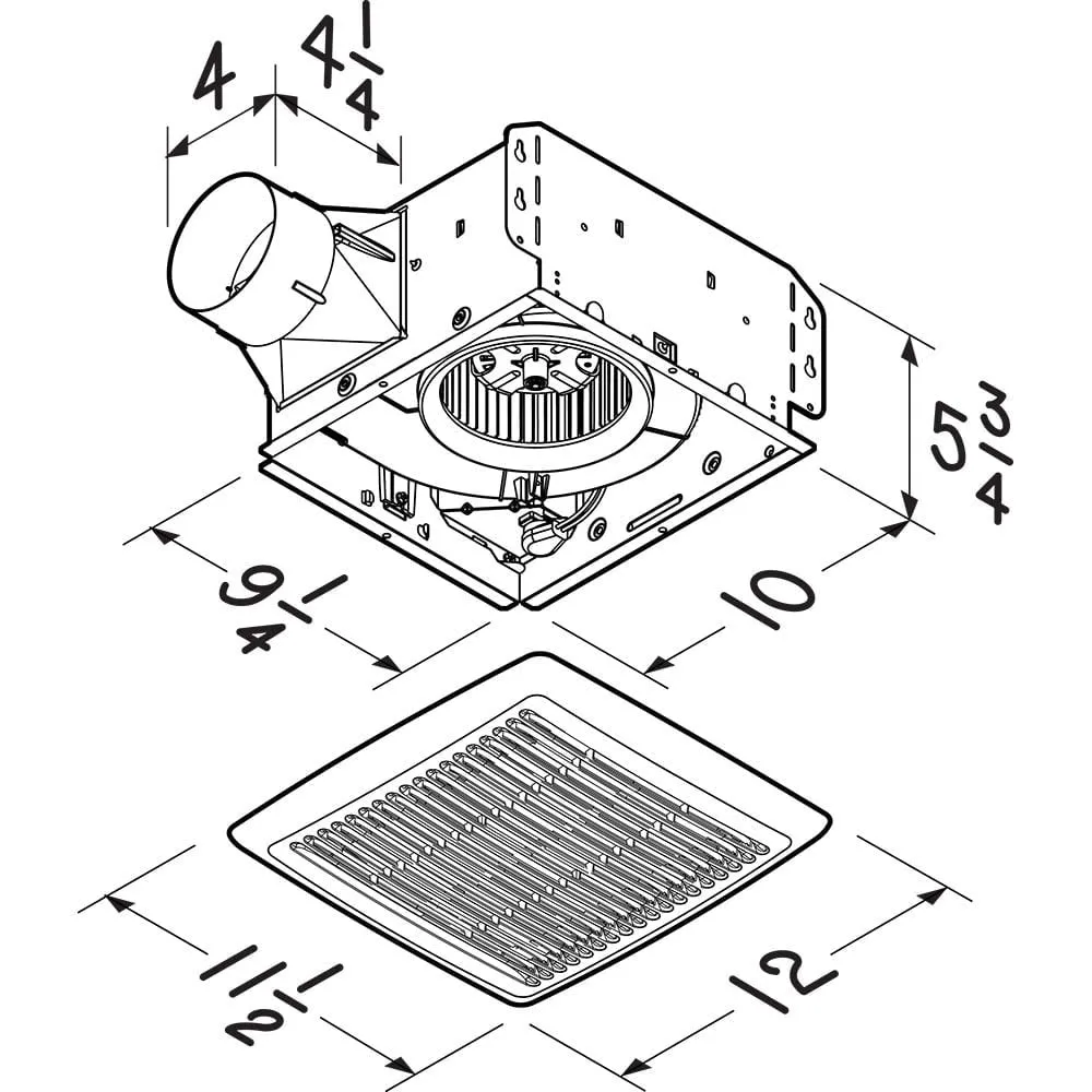 Broan Nutone A80 Flex Series 80 CFM Ceiling Roomside Installation Bathroom Exhaust Fan