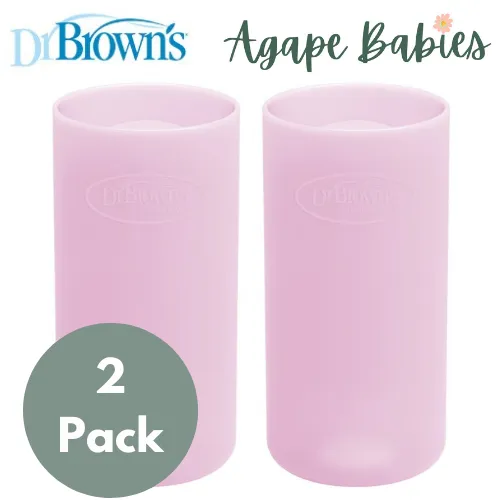 [Bundle of 2] Dr Brown's 8 oz/250 ml Narrow Glass Bottle Sleeve - Pink