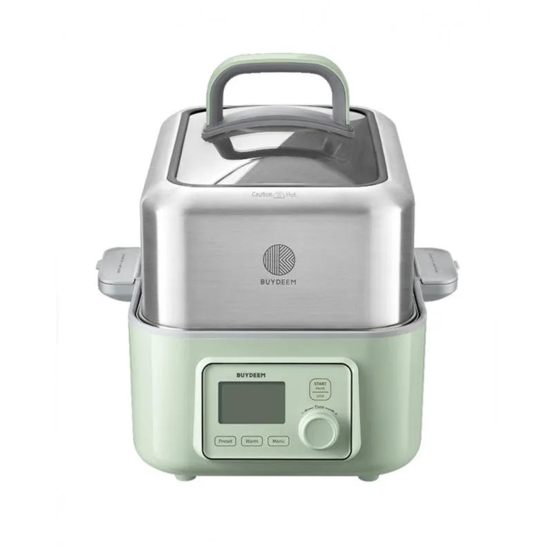 BUYDEEM G553 5-Quart Electric Food Steamer for Cooking, Cozy Greenish, 1500W