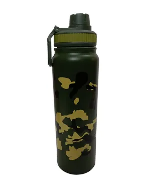 Camo Stainless Steel Water Bottle | Double Wall Vacuum | Insulated Flask Leakproof (Camouflage) (900 Ml)