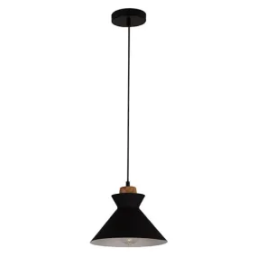 Charlotte Pendant 255Mm Black/Wood