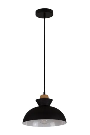 Charlotte Pendant 280Mm Black/Wood