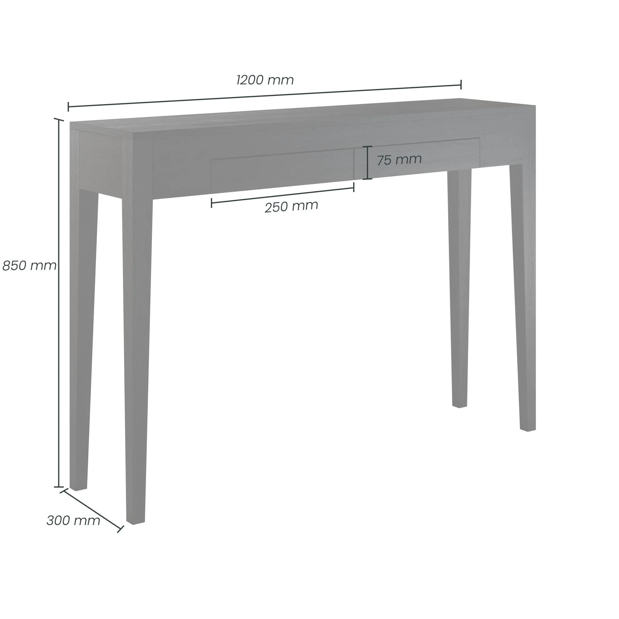 Cheriton Solid Oak Console Table with 2 Drawers